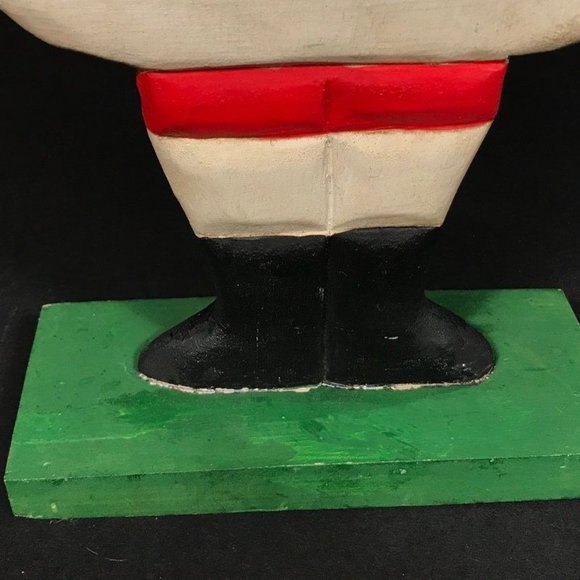 Vintage Folk art Santa Christmas decoration, Carved wood standing Kris Kringle C - Picture 8 of 10